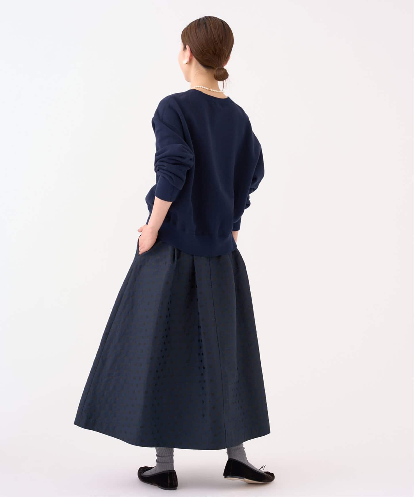 追加2》ドットジャガードタックスカート（ロング・マキシ丈スカート