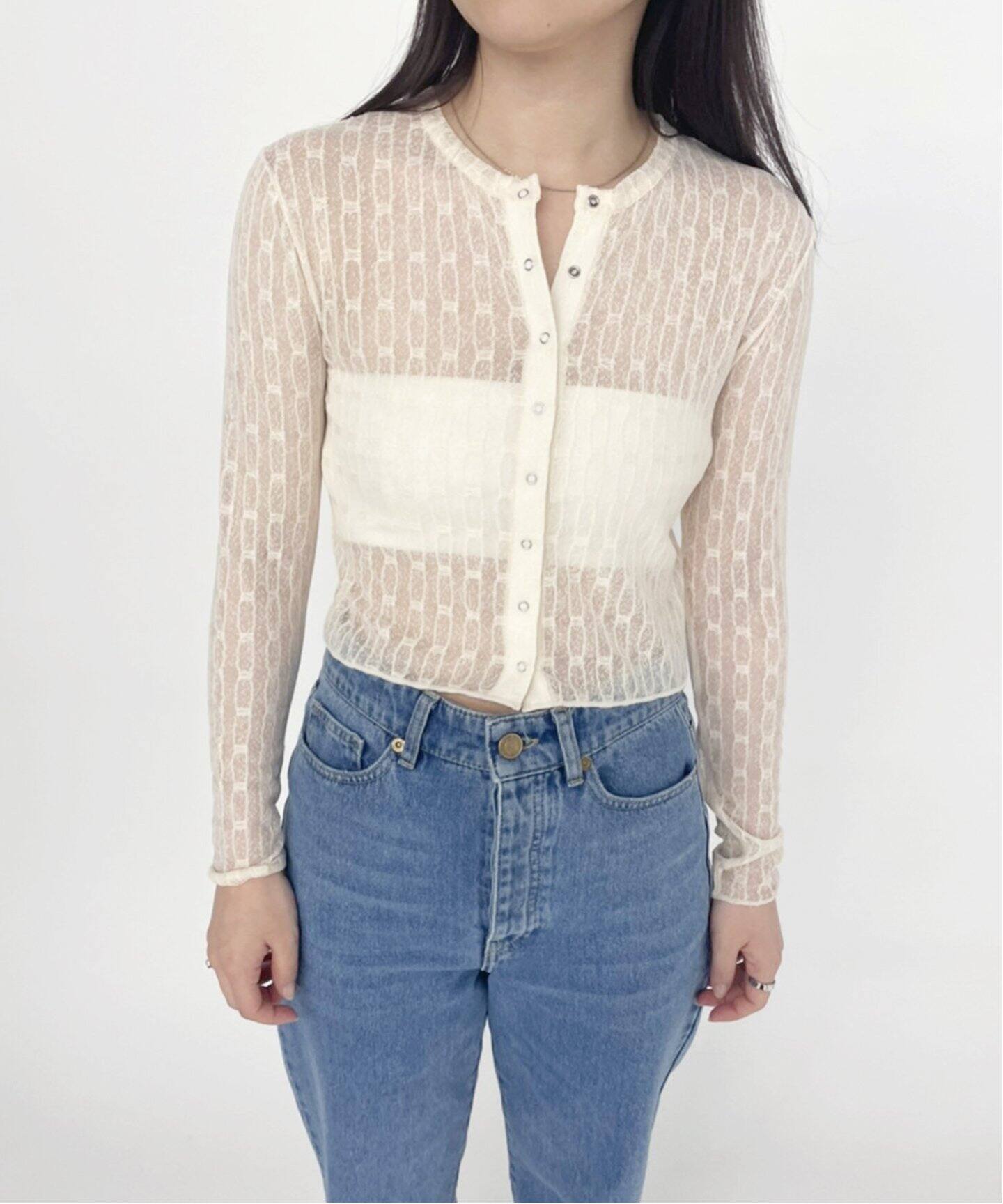 petite LULU ラメジャガードカーディガン