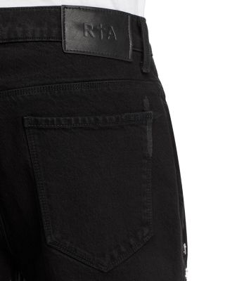 RtA Straight Fit Zed Cross Panel Jeans in Black | Bloomingdale's