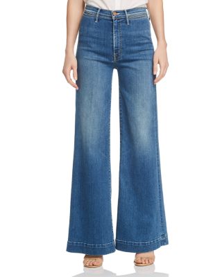 MOTHER The Swooner Roller Wide-Leg Jeans in Big Sky | Bloomingdale's