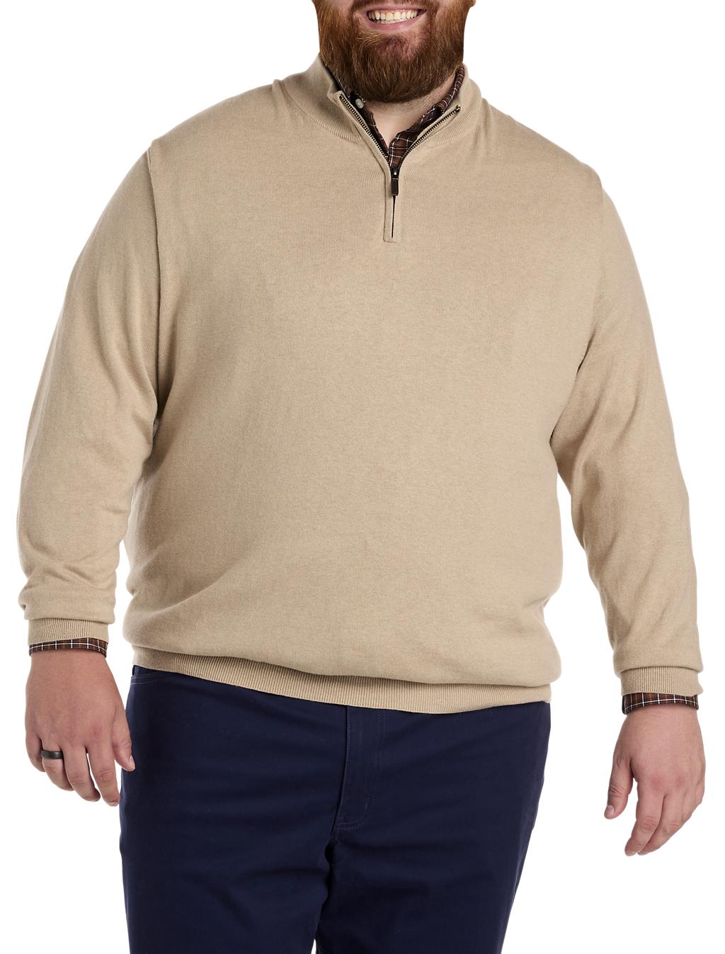 Big + Tall | Oak Hill Premium Quarter-Zip Cotton/Cashmere Sweater