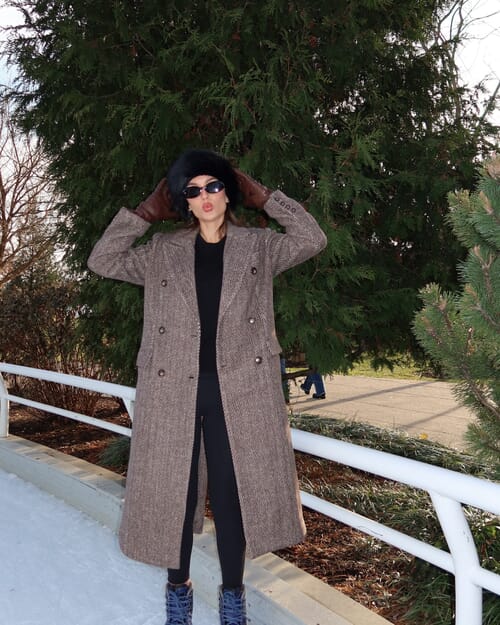 ASTR | Morana Coat in Brown Herringbone| FashionPass