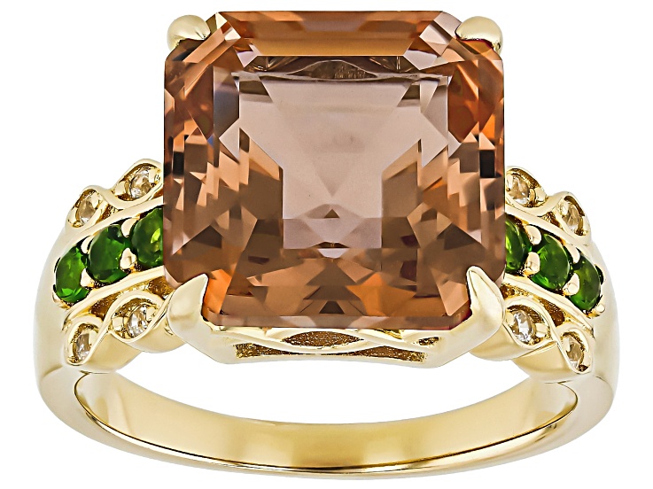Color Change Zandrite(R) 18k Yellow Gold Over Silver Ring 9.16ctw