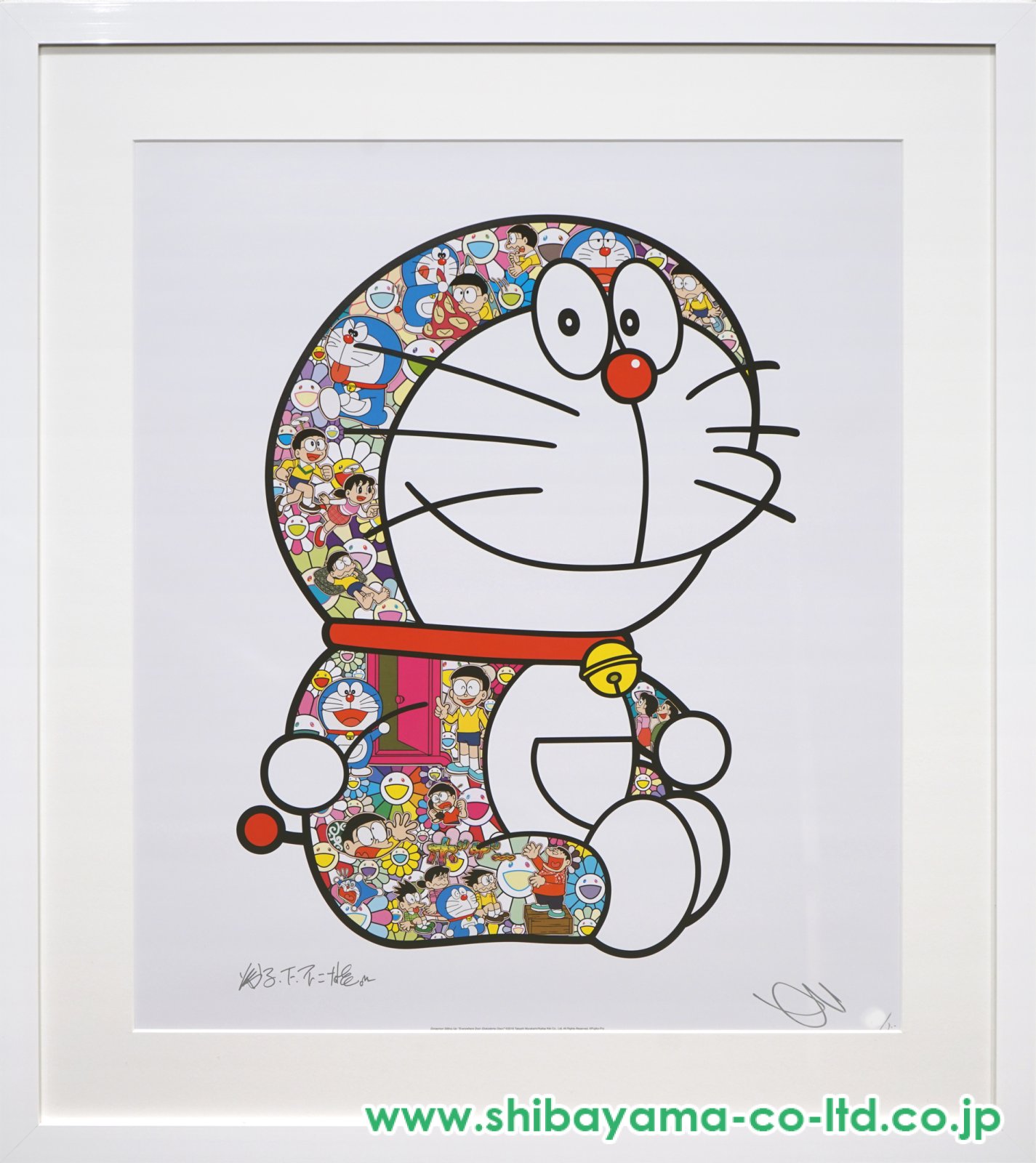 村上隆「おすわりドラえもん「どこでもドア」」オフセットプリント