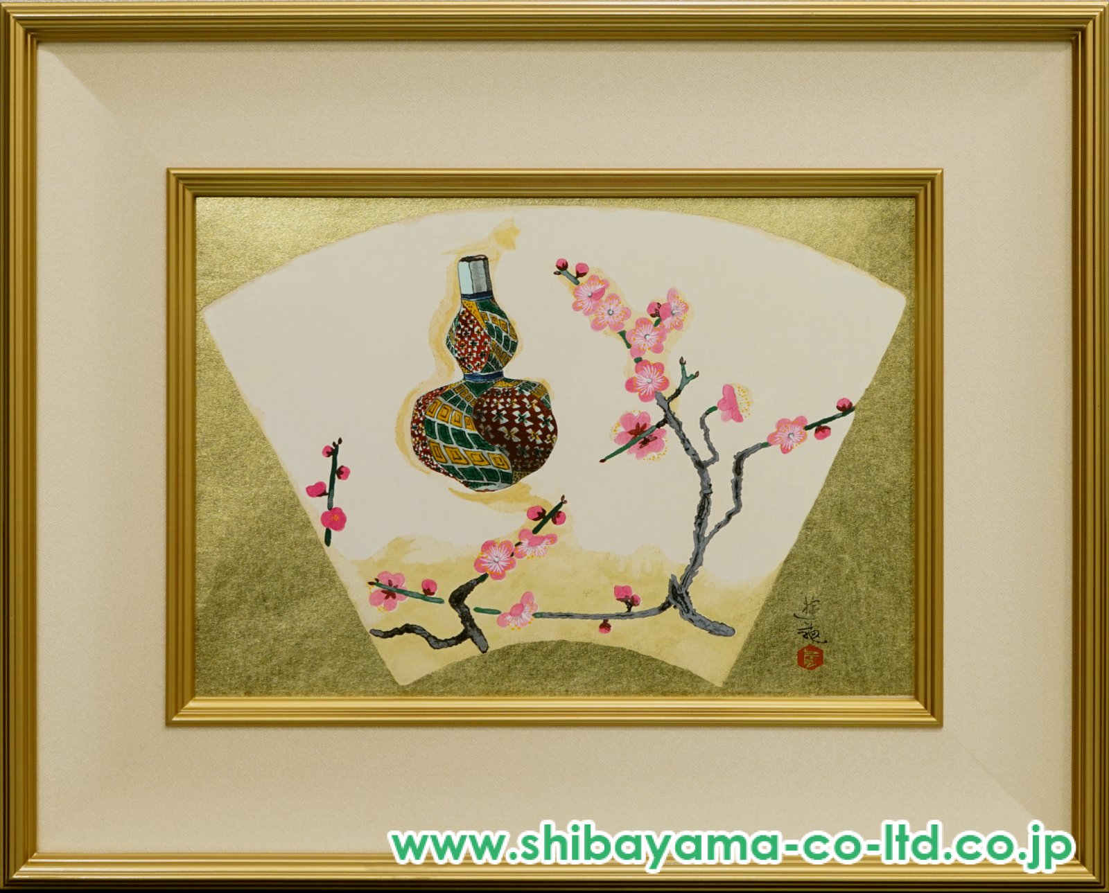 小倉遊亀「紅梅と徳利」木版画 :: 絵画買取・販売 - シバヤマ