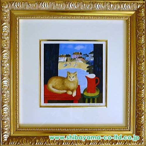 アンドレ・ブラジリエ「乗馬」リトグラフ 大作 直筆サイン入り 額縁