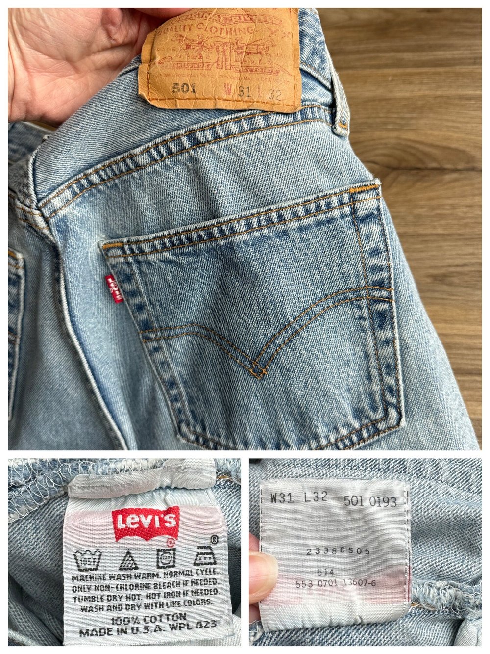 2001 Levi's USA 501 tag 31x32 Actual 28x30 — Jean Genie Vintage Co.