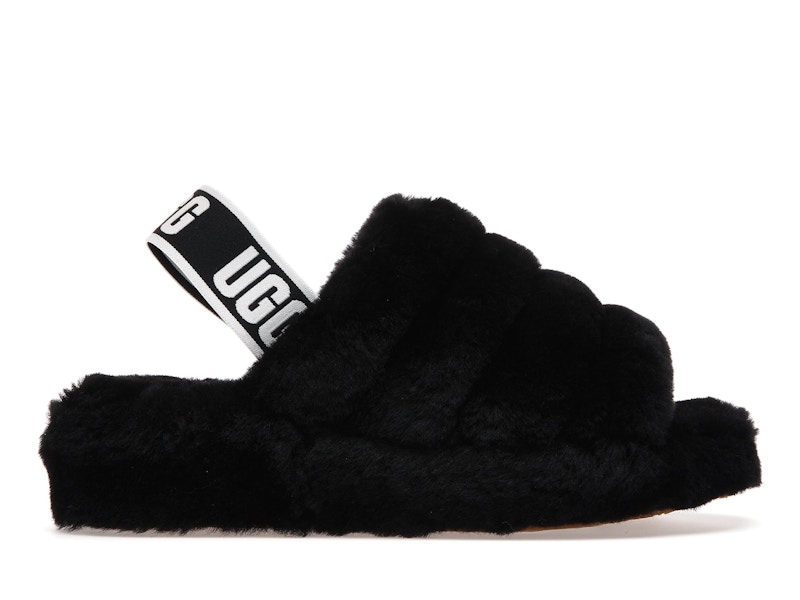 UGG Fluff Yeah Slide Black (Women's) - 1095119-BLK - US