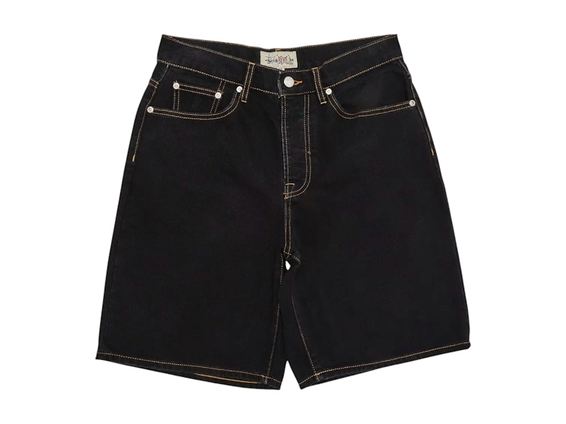 Stussy Big Ol Denim Shorts Washed Black Men's - FW24 - US