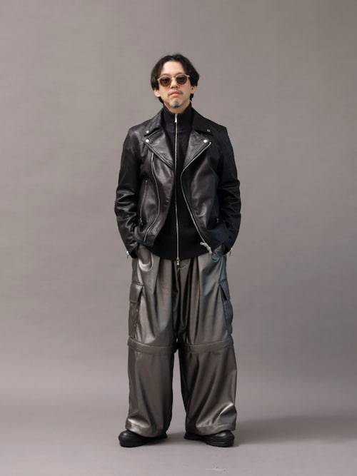 UNISEX》Dress-Fit Sheep Leather Double Rider Jacket/ドレスフィット