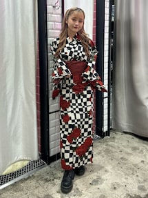 jouetieオリジナル】ローズチェッカーセパレート浴衣セット