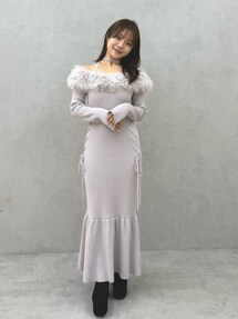 フェイクファートリムニットワンピース｜リゼクシー（RESEXXY）公式