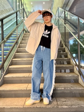 adidas Originals × KSENIASCHNAIDER デニム フレイドジーンズ