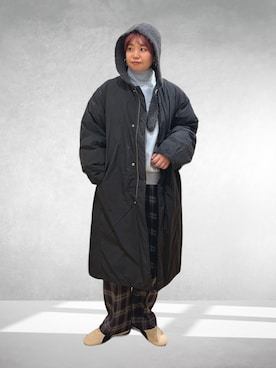 FORK&SPOON SORONAノーカラーコートを使った人気ファッション