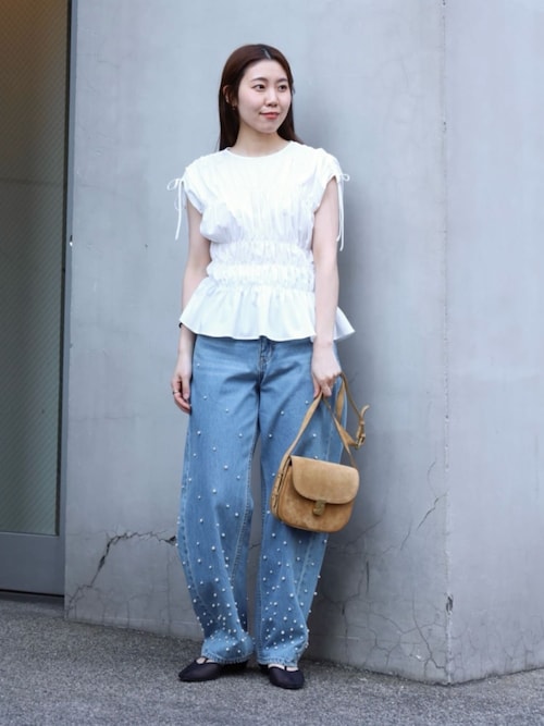 セール】【WEB限定】パールデニム コクーンテーパードパンツ（デニム