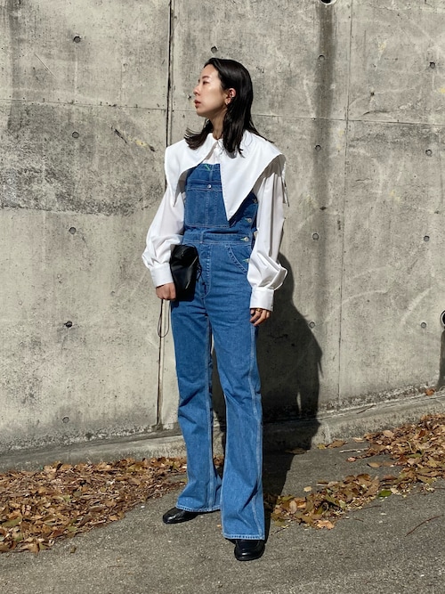 SLIM FLARE DENIM OVER-ALL スリムフレアデニムオーバーオール [ロング