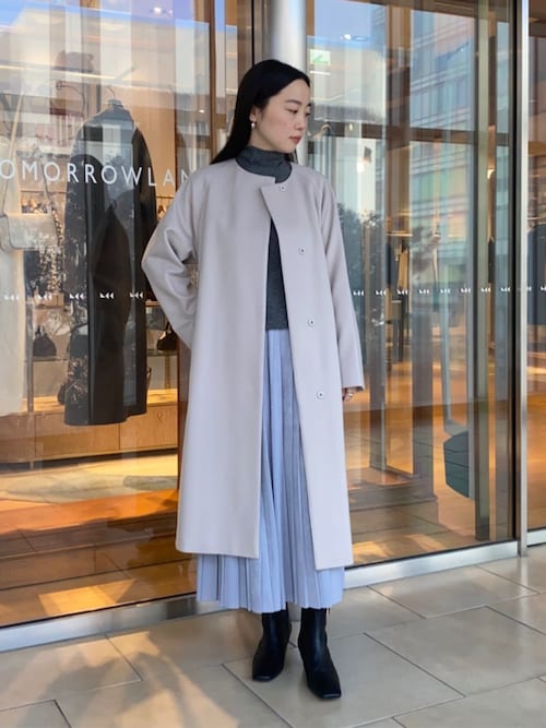 ピュアカシミヤ ノーカラーコート（ノーカラーコート）｜TOMORROWLAND