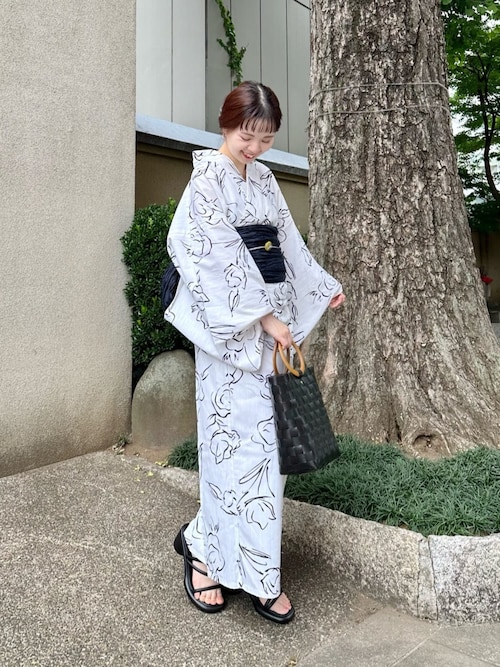 Kastane 浴衣・帯セット 青・花柄 Kastane 浴衣 全4色ヴィンテージ