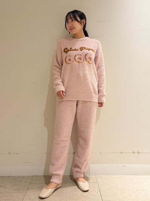 セール】ドーナツジャガードロングパンツ（ルームウェア/パジャマ