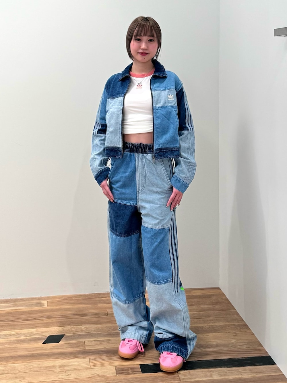 KSENIASCHNAIDER デニムパッチワーク トラックトップ（ジャージ