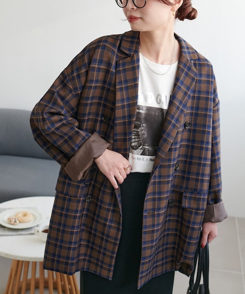 DISCOAT（ディスコート）の「【ユニセックス】チェックWブレスト