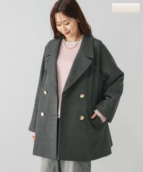 GLOBAL WORK（グローバルワーク）の「軽やかストレッチ衿2WAYコート