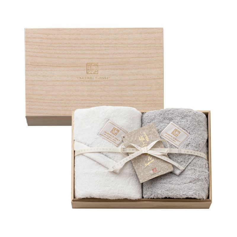 今治謹製 極上タオル superior 木箱入り フェイスタオル2枚セット