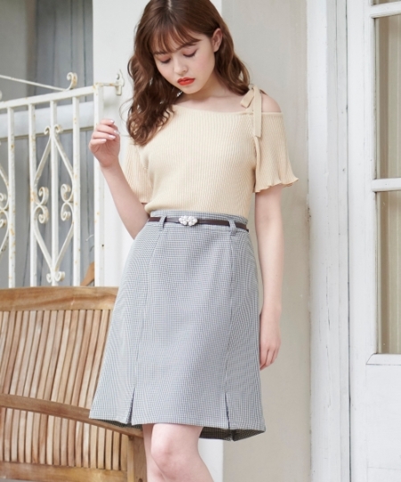 ベルト付ミニスカート/MAJESTIC LEGON(マジェスティックレゴン