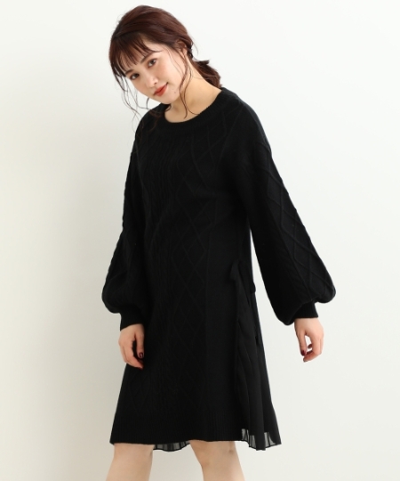 サイドプリーツニットワンピース/MAJESTIC LEGON(マジェスティック