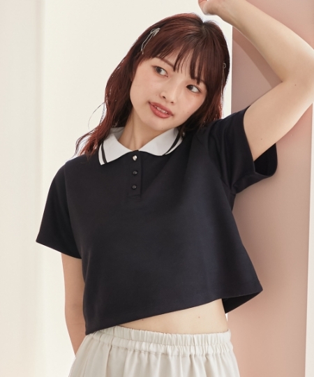 MORNING GLORYhommegirls クロップドポロシャツ MORNING