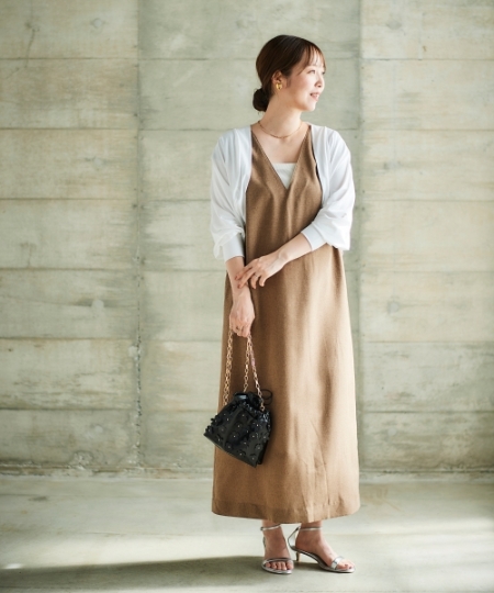 バックベルトVネックワンピース/le.coeur blanc(ルクールブラン