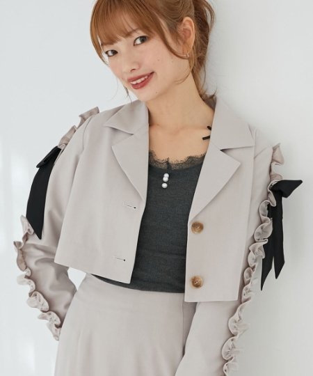 ブローチセットホイップフリルジャケット/MAJESTIC LEGON