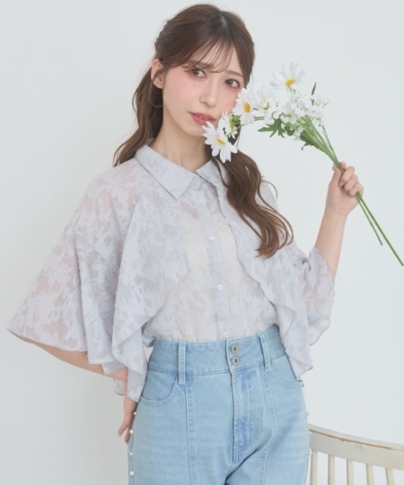 シアーケープブラウス/MAJESTIC LEGON(マジェスティックレゴン