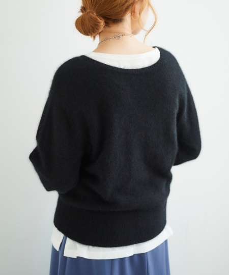 前後2WAYチャイニーズラクーンニットプルオーバー/le.coeur blanc