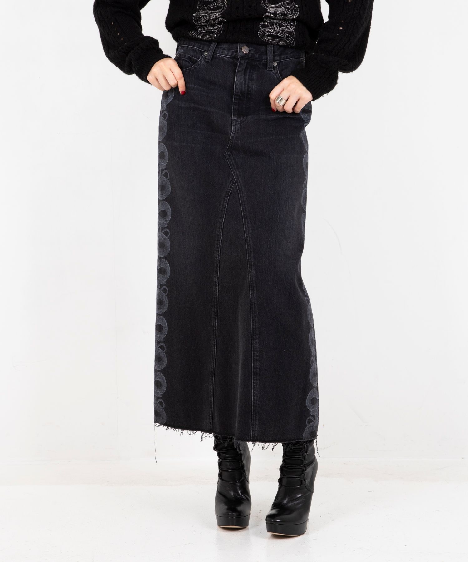 SNAKE LOOP リメイクデニムスカート|HYSTERIC GLAMOUR WOMEN