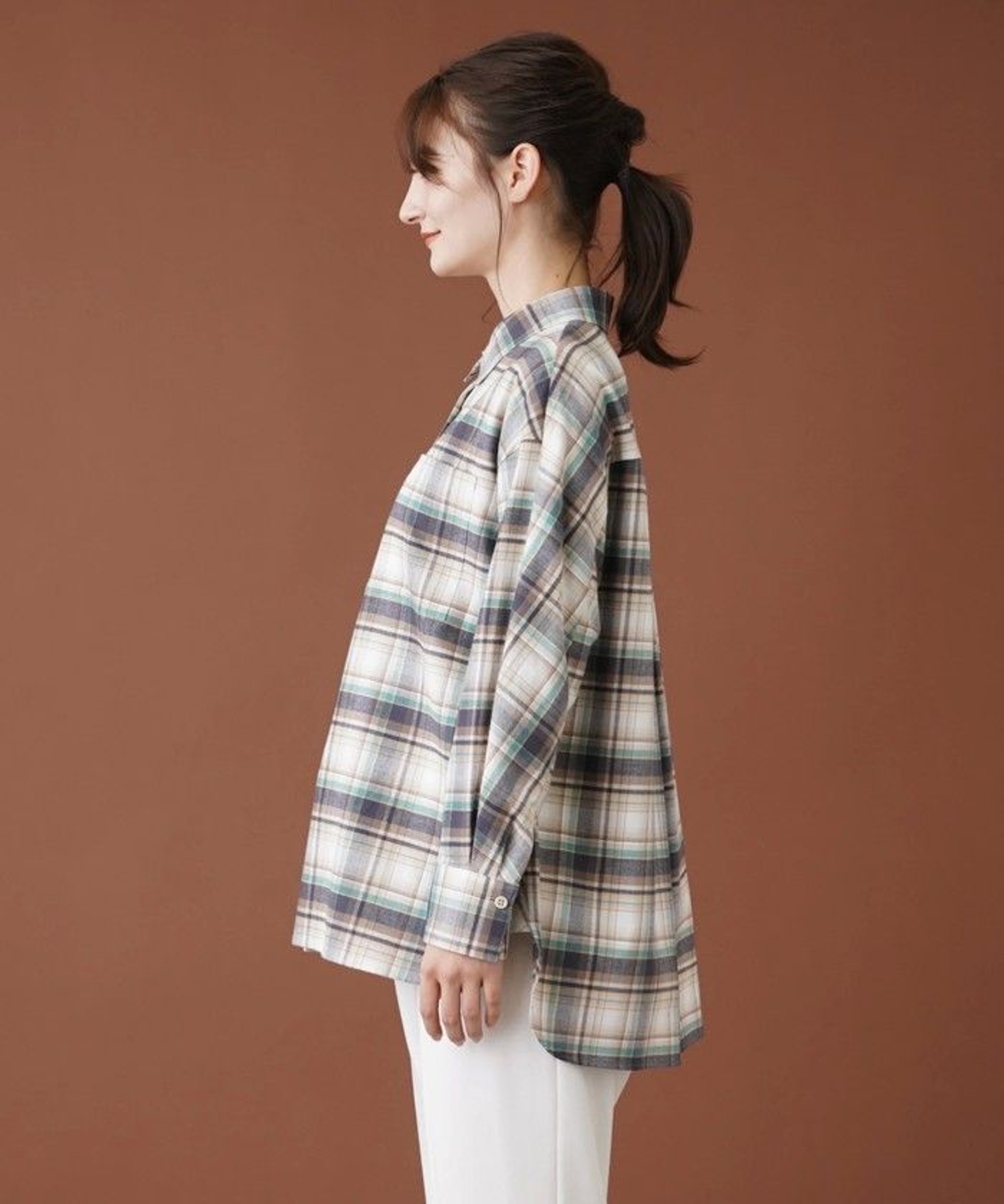 チェックネルシャツ【Leilian WHITE LABEL】【SOMELOS】|レリアン