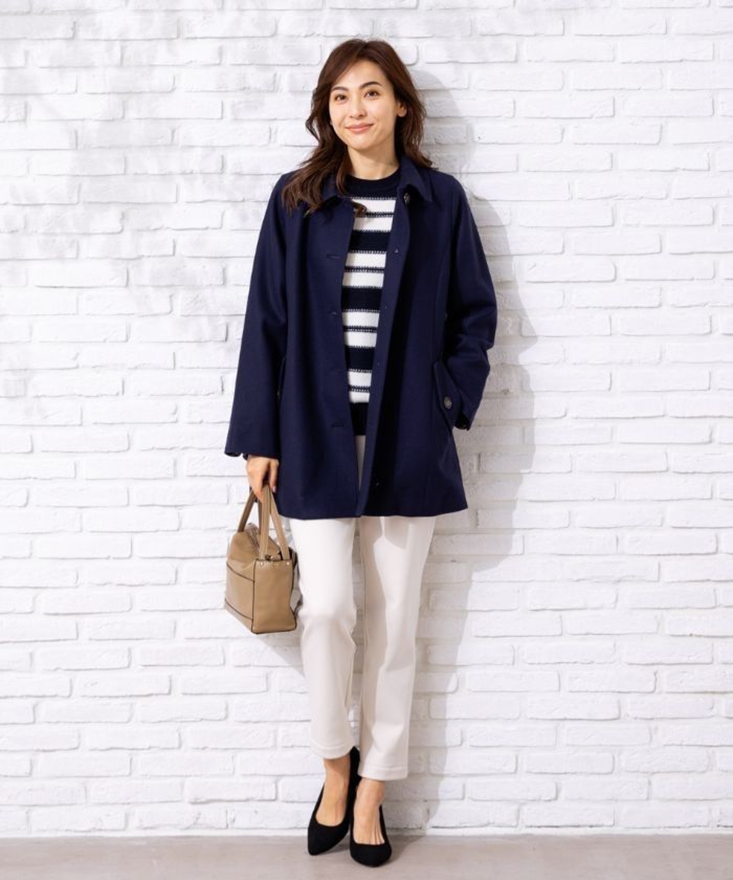 ステンカラーハーフコート【Leilian WHITE LABEL】|レリアン