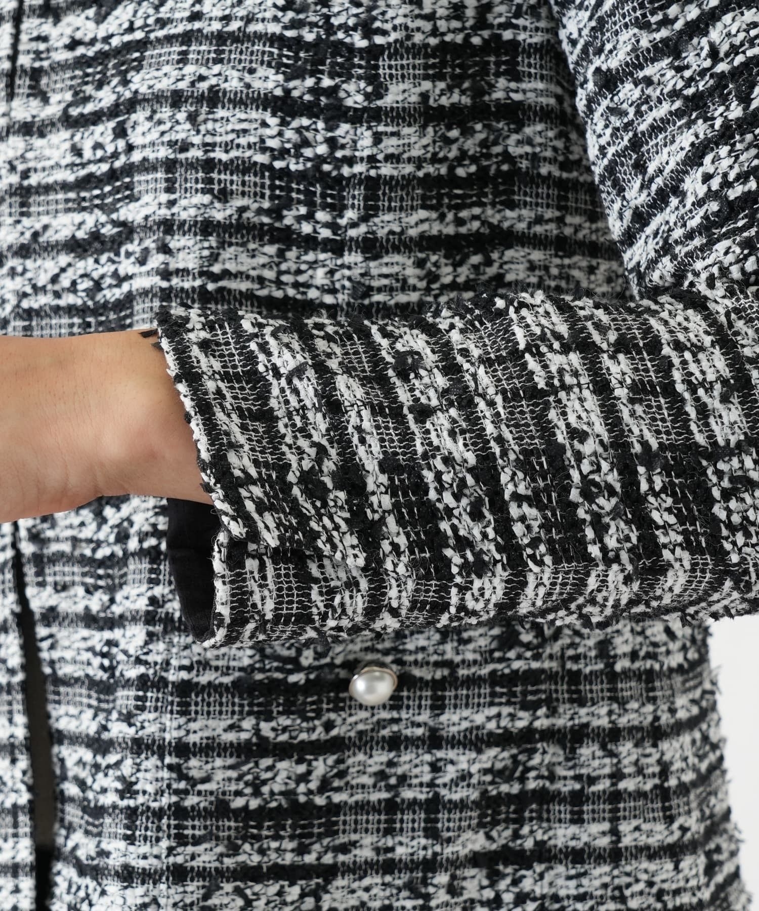 ツイードノーカラージャケット【セレモニー】【Leilian WHITE LABEL