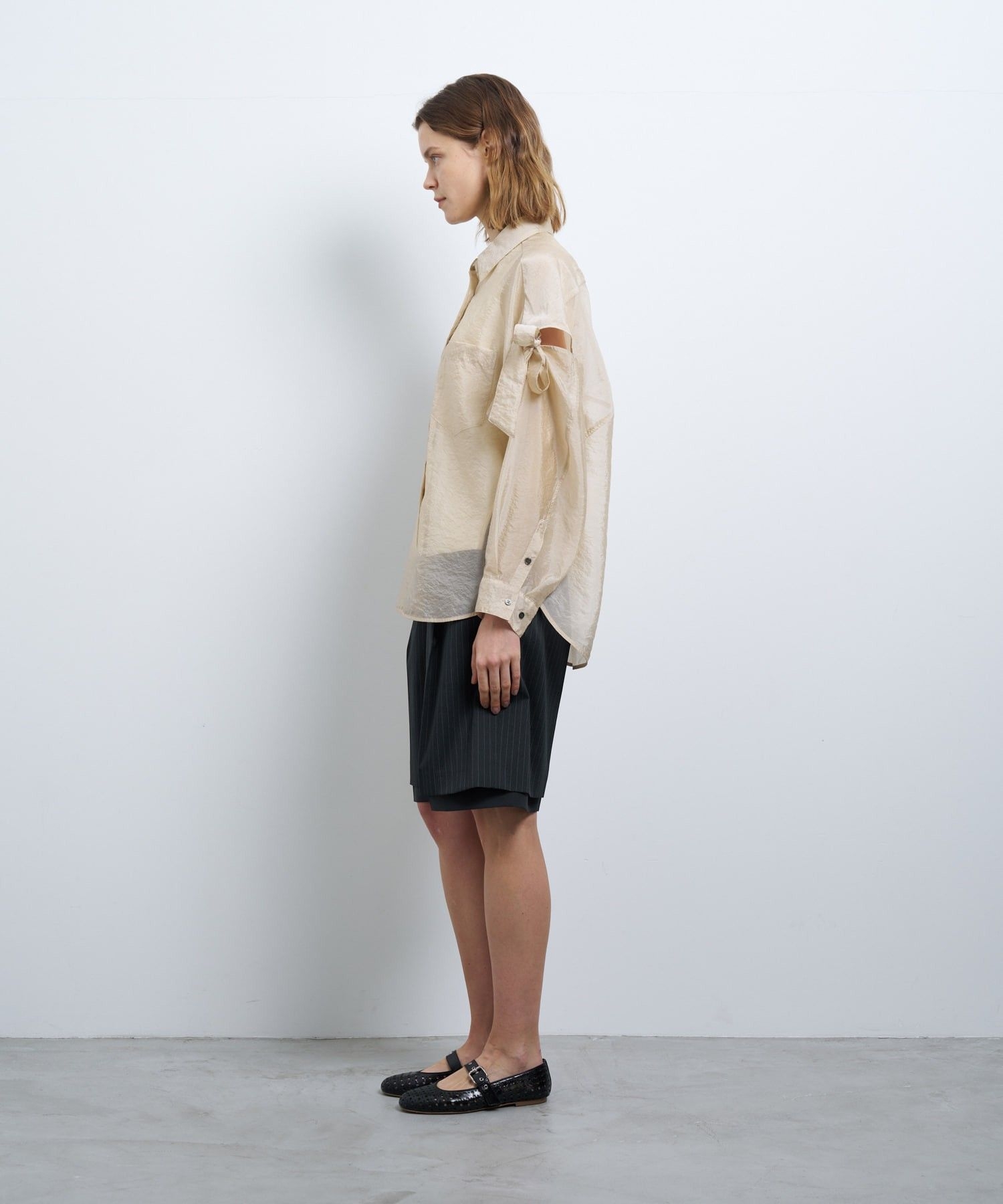 オーガンジーショルダーリボンブラウス|LANVIN en Bleu | LANVIN en