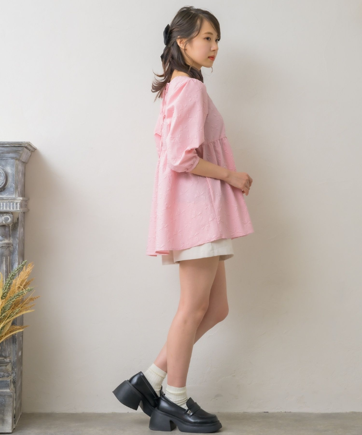 リボンジャガードチュニックBL|ems excite | RETRO GIRL ONLINE STORE