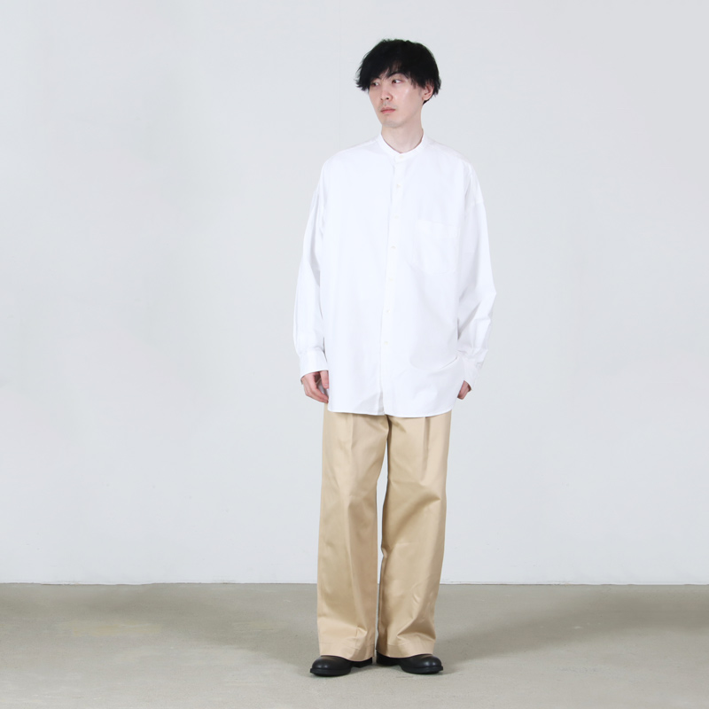 Graphpaper (グラフペーパー) Oxford L/S Oversized Band Collar Shirt