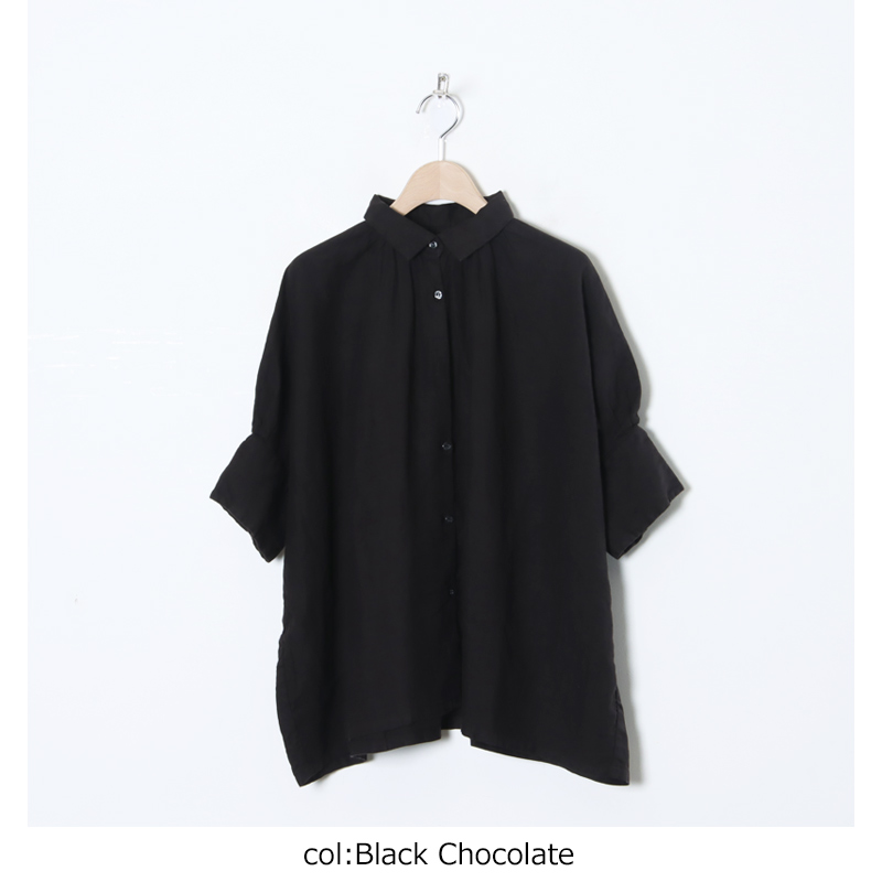 Honnete (オネット) H/SLV Gather Shirt / ハーフスリーブギャザーシャツ