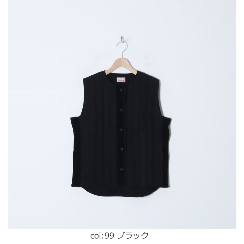 mao made (マオメイド) キルトxニット切替え中綿ベスト