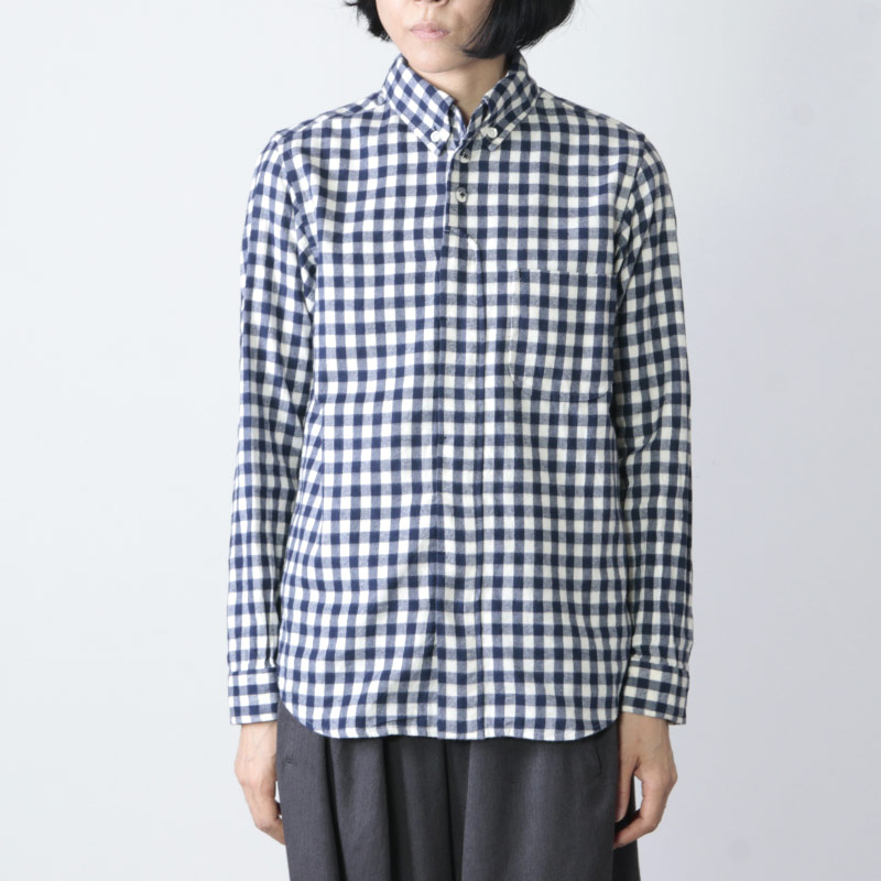 nisica (ニシカ) 別注ギンガムチェックネルボタンダウンシャツ
