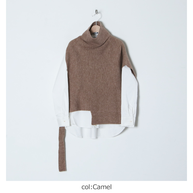 blanc basque (ブランバスク) コットンビッグシャツ×ニットベスト