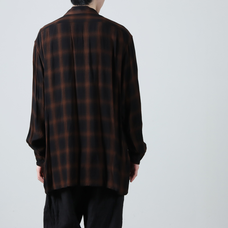 COMOLI (コモリ) レーヨン オープンカラーシャツ