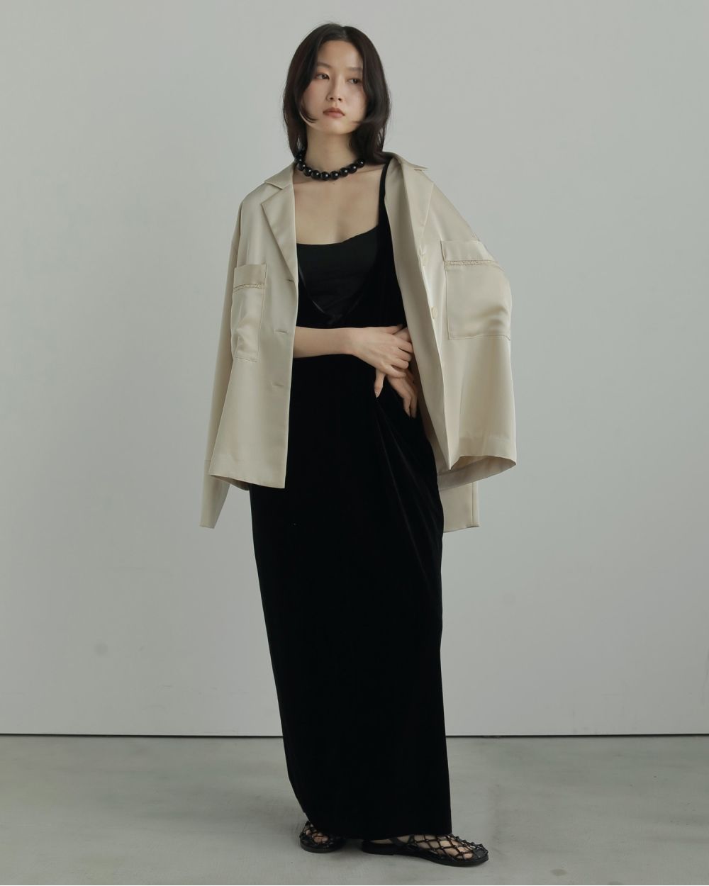 ànuke online store（アンヌーク） / Velour Uneck OnepieceVelour