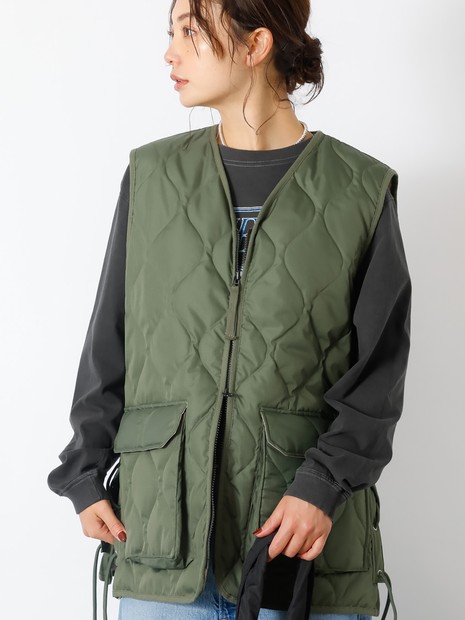 TAION / タイオン】ミリタリー VネックWジップレースアップ ダウン