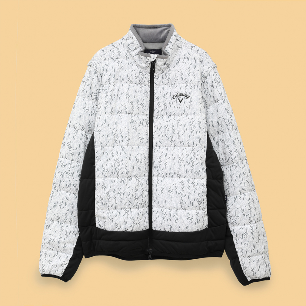 キャロウェイ ゴルフウェア 中綿ジャケット 秋 冬 フェザープリント