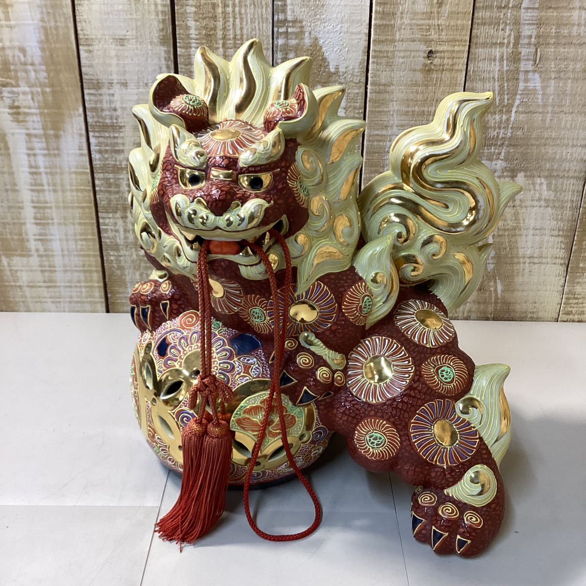 アン様 九谷焼 陶器製 獅子像アンティーク コレクション 骨董品 アン様